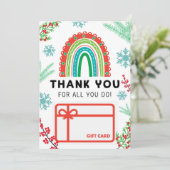 Kerstregenboog Dank u kaarthouder Kaart (Staand voorkant)