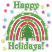 Kerstregenboog en -boom | Faux Felt Sticker (Voorkant)