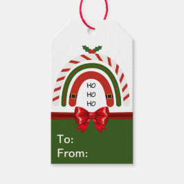 Kerstregenboog laat het sneeuwen cadeaulabel