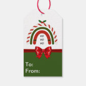 Kerstregenboog laat het sneeuwen cadeaulabel (Achterkant)