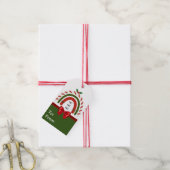 Kerstregenboog laat het sneeuwen cadeaulabel (Met Touw)