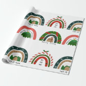 Kerstregenboog laat het sneeuwen cadeaupapier (Uitgerold)