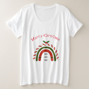 Kerstregenboog laat het sneeuwen grote maat t-shirt