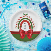 Kerstregenboog laat het sneeuwen papieren bordje (Feest)