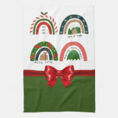 Kerstregenboog laat het sneeuwen theedoek (Verticaal)