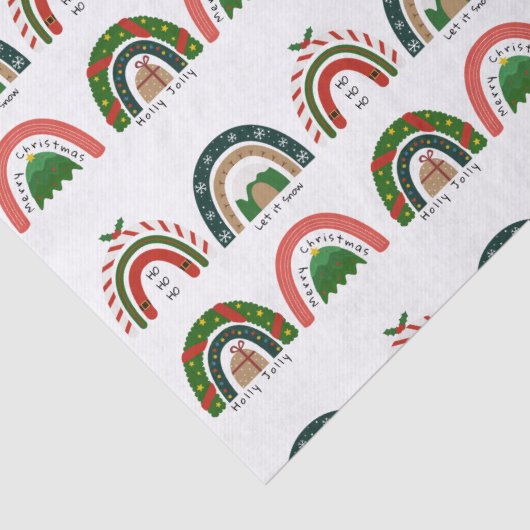 Kerstregenboog laat het sneeuwen tissuepapier (Detail)