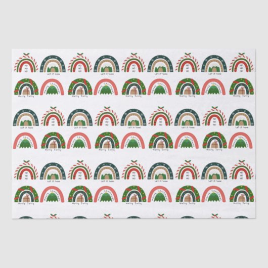 Kerstregenboog laat het sneeuwen tissuepapier (Voorkant)