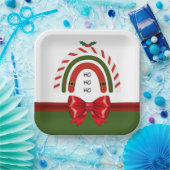 Kerstregenboog laat het sneeuwpapier Borden Papieren Bordje (Feest)