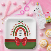 Kerstregenboog laat het sneeuwpapier Borden Papieren Bordje (Feest)