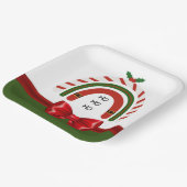 Kerstregenboog laat het sneeuwpapier Borden Papieren Bordje (Gebogen)