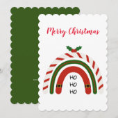 Kerstregenboog laat het sneeuwvlakke feestdag Kaar Feestdagenkaart (Voorkant / Achterkant)