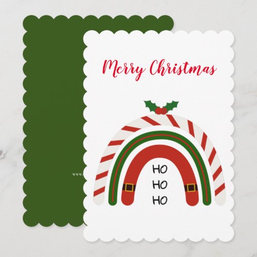 Kerstregenboog laat het sneeuwvlakke feestdag Kaar Feestdagenkaart (Voorkant / Achterkant)