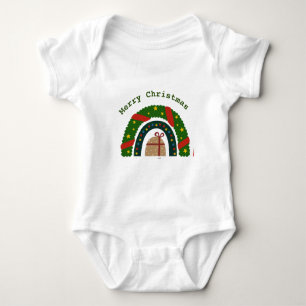 kerstregenboog met een Cadeau Baby-pak Romper