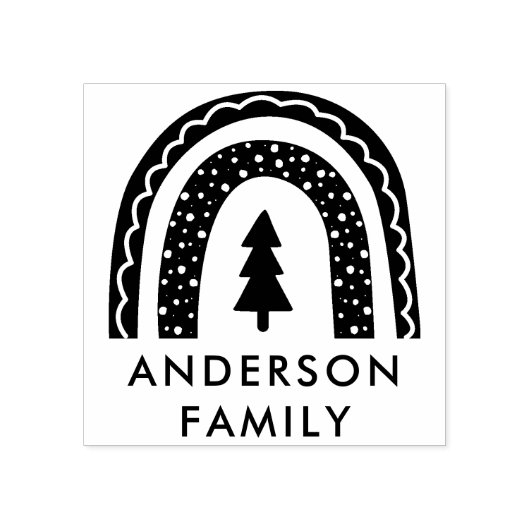 kerstregenboog rubberstempel (Afrduk)