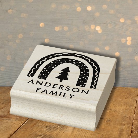 kerstregenboog rubberstempel