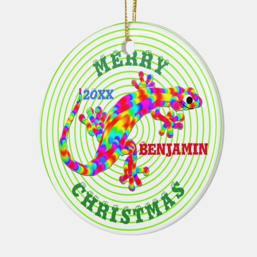kerstregenboog Salamander Keepomwille Custom Keramisch Ornament (Links)