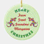 kerstregenboog Salamander Keepomwille Custom Keramisch Ornament (Achterkant)