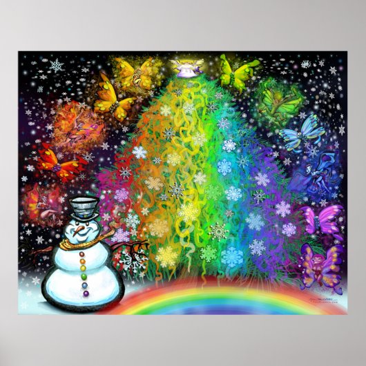 kerstregenboogbomen Pixia Magic Poster (Voorkant)