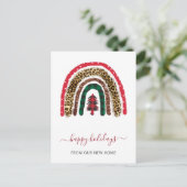 Kerstregenboogbomen Verplaatsde feestdag Briefkaart (Staand voorkant)