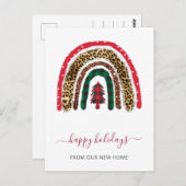 Kerstregenboogbomen Verplaatsde feestdag Briefkaart (Voorkant / Achterkant)