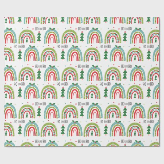 Kerstregenboogcadeaupapier Cadeaupapier (Vlak)