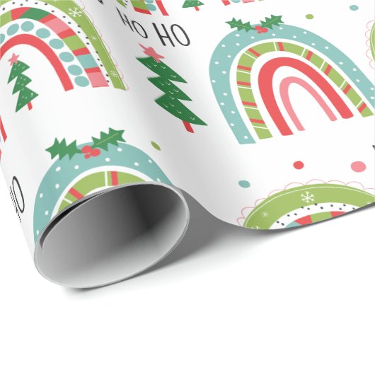 Kerstregenboogcadeaupapier Cadeaupapier (Rol Hoek)