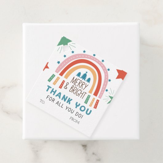 KerstregenboogMerrie en helderheid Bedankjes Labels (In situ)