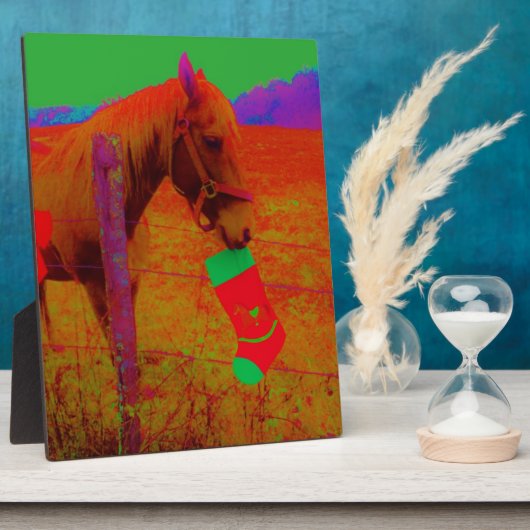 kerstregenboogpaard fotoplaat (Zijkant)