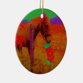 kerstregenboogpaard keramisch ornament (Rechts)
