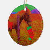 kerstregenboogpaard keramisch ornament (Links)