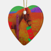 kerstregenboogpaard keramisch ornament (Links)