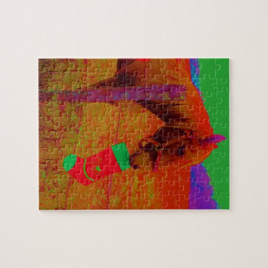 kerstregenboogpaard legpuzzel (Horizontaal)