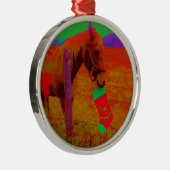 kerstregenboogpaard metalen ornament (Rechts)