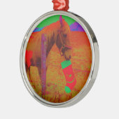 kerstregenboogpaard metalen ornament (Links)