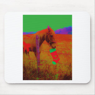 kerstregenboogpaard muismat