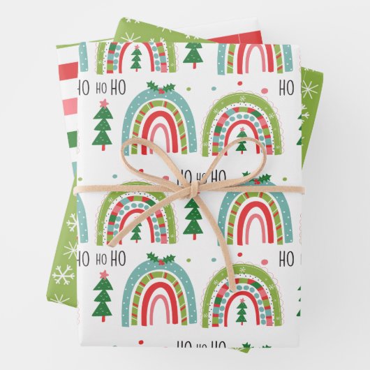 Kerstregenboogverlooppapier Inpakpapier Vel (In situ)