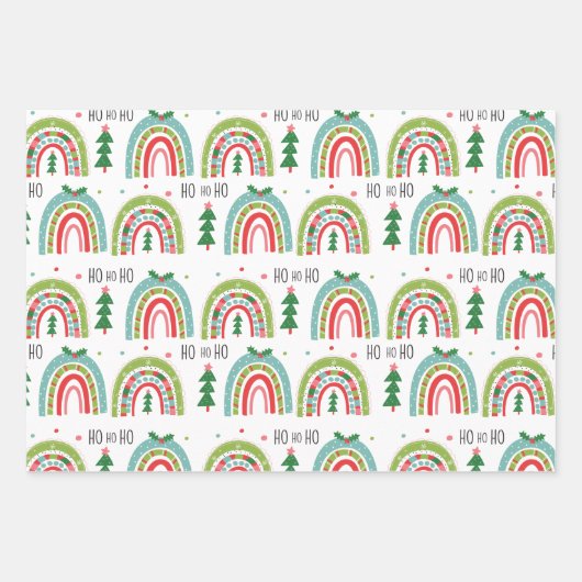 Kerstregenboogverlooppapier Inpakpapier Vel (Voorkant)