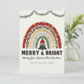 Kerstregenboogvlakte voor feestdagen feestdagenkaart (Staand voorkant)
