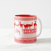 Kerstrein Deer Lapland Pattern Monogram Mok 2 (Voorkant rechts)