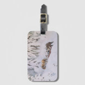 Kerstreis door de sneeuw (door Kittelsen) Bagagelabel (Voorkant (verticaal))