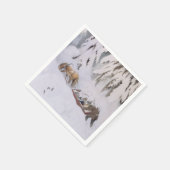 Kerstreis door de sneeuw (door Kittelsen) Servet (Hoek)