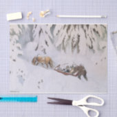 Kerstreis door de sneeuw (door Kittelsen) Tissuepapier (Craft)