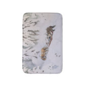 Kerstreis door de sneeuw in de winter badmat (Voorkant Verticaal)