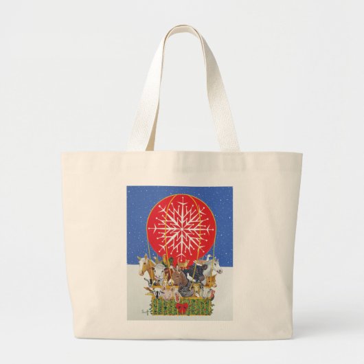 kerstreis grote tote bag (Voorkant)