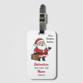 Kerstreis van Kerstman Bagagelabel (Voorkant (verticaal))