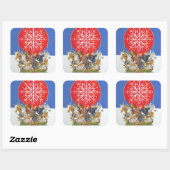 kerstreis vierkante sticker (Vel)