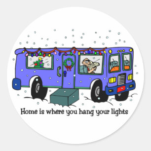 Kerstreizen RV-stickers Ronde Sticker