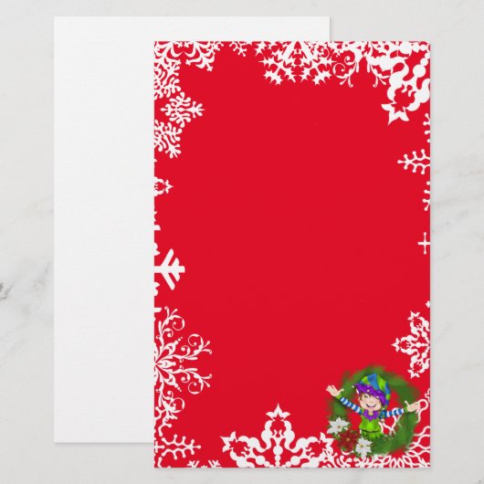 kerstrek met feestdag briefpapier (Voorkant / Achterkant)