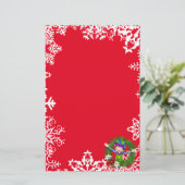 kerstrek met feestdag briefpapier (Staand voorkant)