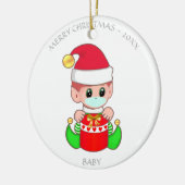 kerstrek met gezichtsmasker keramisch ornament (Links)